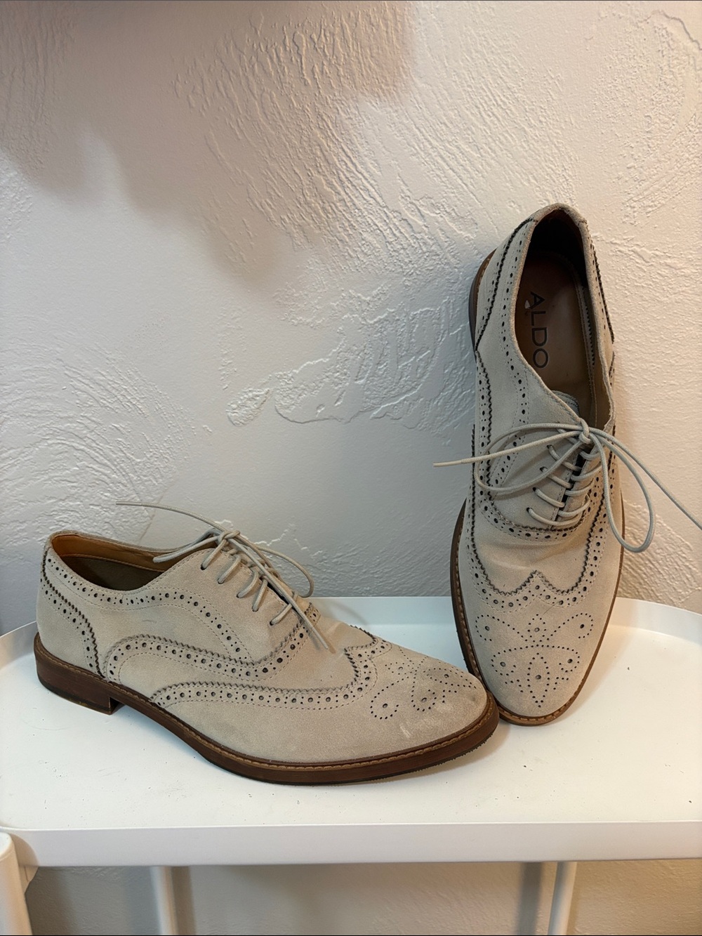 ALDO Men’s Beige Suede Wingtip Oxfords